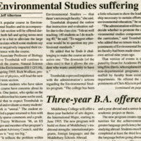 Environmental Studies suffering