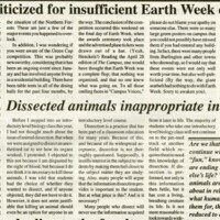 Campus criticized for insufficient Earth Week coverage