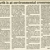 Earth is at environmental crossroads
