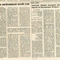 Environmental Action and Earth First! and problems of litter and recycling in the college mail room
